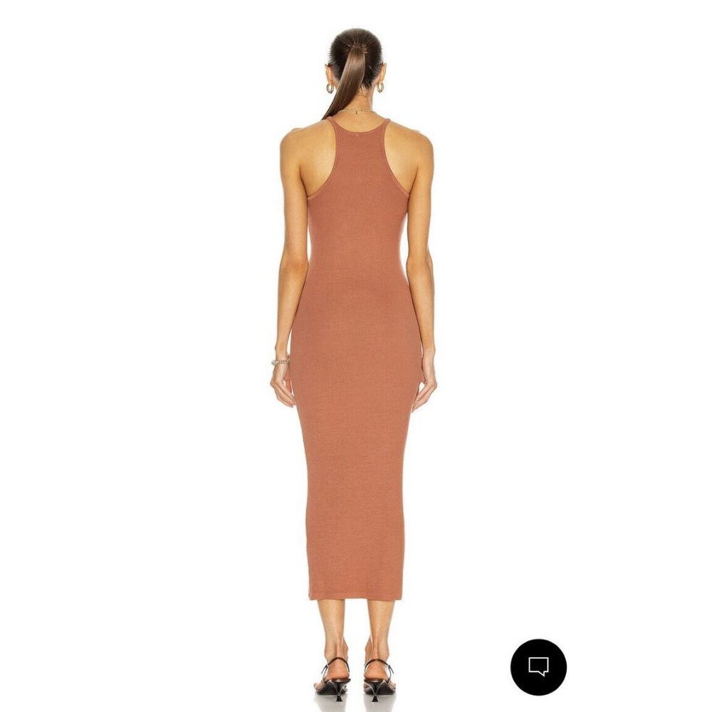 Enza Costa Silk Rib Reverse Racer Maxi Dress Clay - Picture 3 of 6